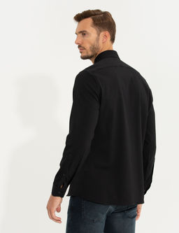 Siyah Slim Fit Uzun Kollu G_mlek