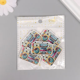 Цена за 5 шт. Декор для творчества дерево «Бумбокс», 2.9×4.5×0.3 см