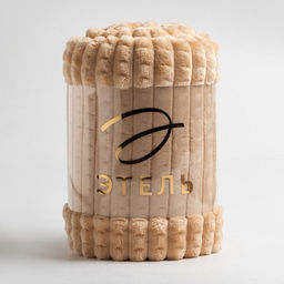 Плед Этель Клетка 200*220 см, цв.бежевый, корал-флис, 240гр/м2, 100% полиэстер  фото 4