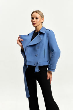 Полупальто женское демисезонное 25999 (пепельный/ёлочка) - Kankan фото 31