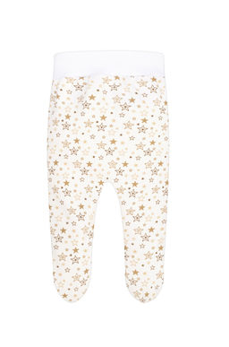 Ползунки короткие молочные принт бежевые звезды