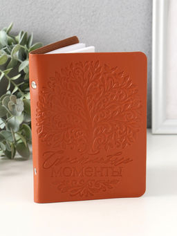 Фотоальбом на 40 фото 10×15 см «Счастливые моменты», искусственная кожа, коричневый, 12.5×17 см