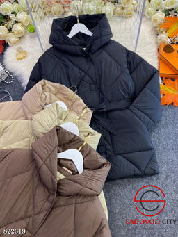 Куртка зимняя с капюшоном и поясом