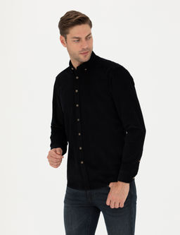 Siyah Regular Fit Uzun Kollu G_mlek