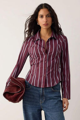 Sar?-Cok Renkli Belden Buzgulu Fitted Kollar? Genis Gomlek TWOAW26GO00013 - Trendyolmilla фото 5