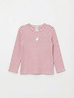 ?izgili Bisiklet Yaka K?z ?ocuk Ti??rt