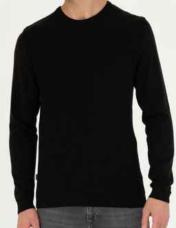 Siyah Slim Fit Bisiklet Yaka Triko Kazak - Pierre cardin фото 6