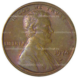 Монета 1 цент 1974 года D США