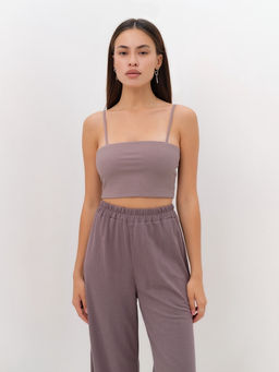 Костюм женский (рубашка, брюки, топ) KAFTAN Base, размер 50, кофейный