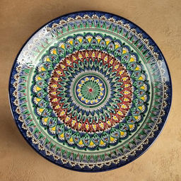 Ляган узбекский Риштанская Керамика, d=42 см, МИКС