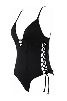 Siyah Derin V Yaka Aksesuarl? Baglama Detayl? Kapl? Regular Mayo TBESS26MA00016