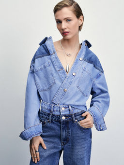 Джинсовая рубашка-пэчворк / Zarina  фото 9