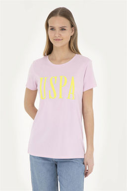 Женская розовая футболка с круглым вырезом - U.s. polo assn фото 3