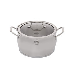 1538 GIPFEL Набор посуды CANTATA 10пр. Состав: ковш 16х9см/1,8л с крышкой, кастрюли 16х9см/1,8л, 18х10см/2,8л, 20х12см/3,5л, 24х14см/6л с крышками, с индукционным капсульным дном. Материал: нерж. сталь 18/10. Толщина: 0,7мм  фото 6