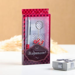 Цена за 2 шт. Набор подарочный 2в1 (ручка, брелок love) микс