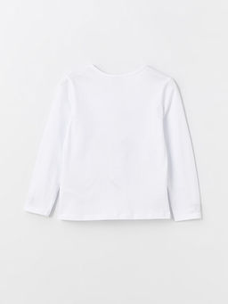 Bisiklet Yaka Atat?rk Bask?l? Uzun Kollu K?z ?ocuk Ti??rt