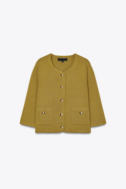 KNIT CARDIGAN WITH GOLDEN BUTTONS - Zara фото 4