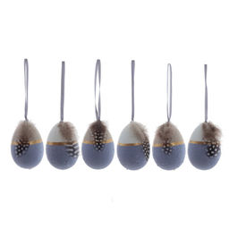 Набор из 6-ти изделий декоративных подвесных "Яйцо" (4*6), L14 W4,5 H14 см