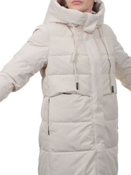 753 LT. BEIGE Пальто зимнее женское (170 гр. холлофайбер) - Фабричный китай фото 2