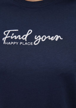 Bask?l? Lacivert Tisort - Mavi фото 6