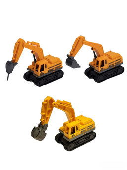 Инерц. "Fenming" 9*6см "Экскаватор гусеничный" (399-765) поворот кабины, работает ковш / перфоратор / магнит, в пакете