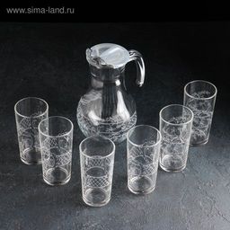 Набор питьевой «Ассоль», 7 предметов: кувшин 1 л, стакан 230 мл 6 шт