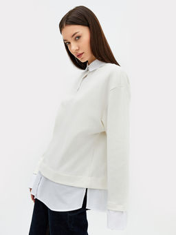 Джемпер женский в бежевом цвете св.молочный 122816 - Mark formelle фото 4