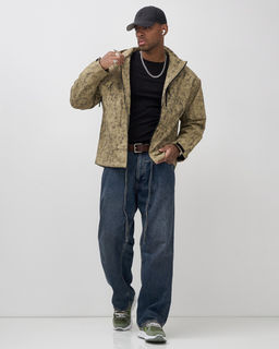 Куртка спортивная мужская весна осень бежевого цвета 25470B