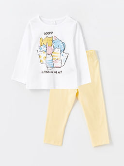 Bisiklet Yaka Bask?l? K?z Bebek Pijama Tak?m 2li
