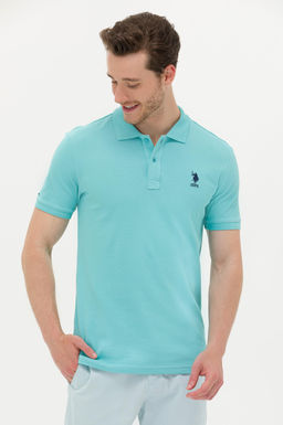 U. S. Polo Assn Мужская мятная базовая футболка с воротником-поло - U.s. polo assn фото 3