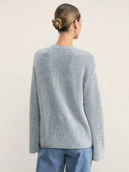 Джемпер свободного кроя крупной вязки / Zarina  фото 5