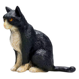 Кошка, черно-белая (сидящая)