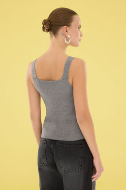 Antrasit Premium Iplik / Ozel Iplik Kurdeleli Triko Ince Bluz TWOSS25BZ00332 - Trendyolmilla фото 6