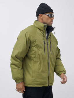 Куртка двухсторонняя мужская молодежная зимняя зеленого цвета 25308Z - Mtforce фото 7
