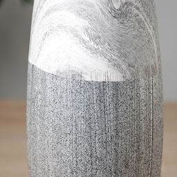 Ваза «Бригэм», бочка скос, d=6 см, 29.5×10 см, керамика, бело-серая