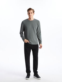 Bisiklet Yaka Uzun Kollu Erkek Sweatshirt