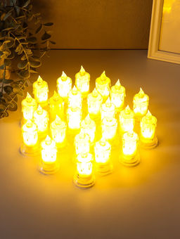 Цена за 4 шт. Светодиодная свеча LED - ночник RISALUX «С подтёками», 3×LR41, прозрачный, 3.5×3.5×7.2 см