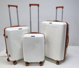 Набор из 3-х чемоданов с расширением 11182 Молочный