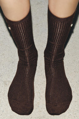 WOOL SOCKS WITH JEWELS AND BEADS - Zara фото 2
