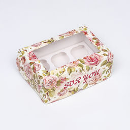 Цена за 2 шт. Коробка для 6 капкейков с окном, For you, 25?17?10 см