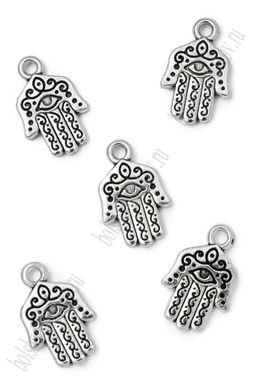 Подвеска металл 1,3*1,5 см "Амулет Рука" (5 шт) SF-7745, серебро