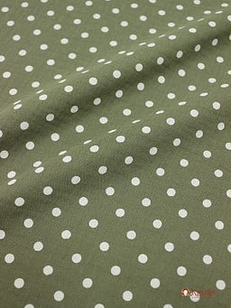 Муслин двухслойный с эф.жатости Горох на сером хаки, ш.1.41м, хл-100%, 120гр/м.кв