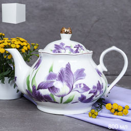 Чайник заварочный 800 мл / GF3-TP /уп 18/ костяной Ирисы - Галеонтрейд фото 14