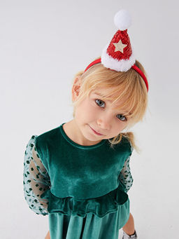 Bisiklet Yaka Uzun Kollu Kadife K?z Bebek Elbise - Waikiki фото 3