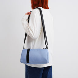 Сумка молодёжная на молнии, 29×11×15 см, голубая