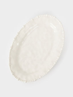 Блюдо сервировочное «Облако», 30.5×20.5×3 см, керамика, молочное