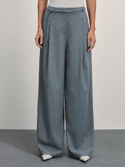 Широкие брюки с защипами с шерстью в составе / Zarina  фото 2