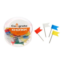 Цена за 12 шт. Набор кнопок Флажки, цветные, в пластиковой упаковке