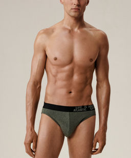 ATLANTIC 3MP-209 Трусы спорт Melange - набор 3 шт. зеленый меланж + винный меланж + голубой меланж  фото 2