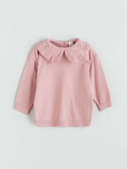 Bebe Yaka K?z Bebek Triko Sweatshirt ve Tayt 2li